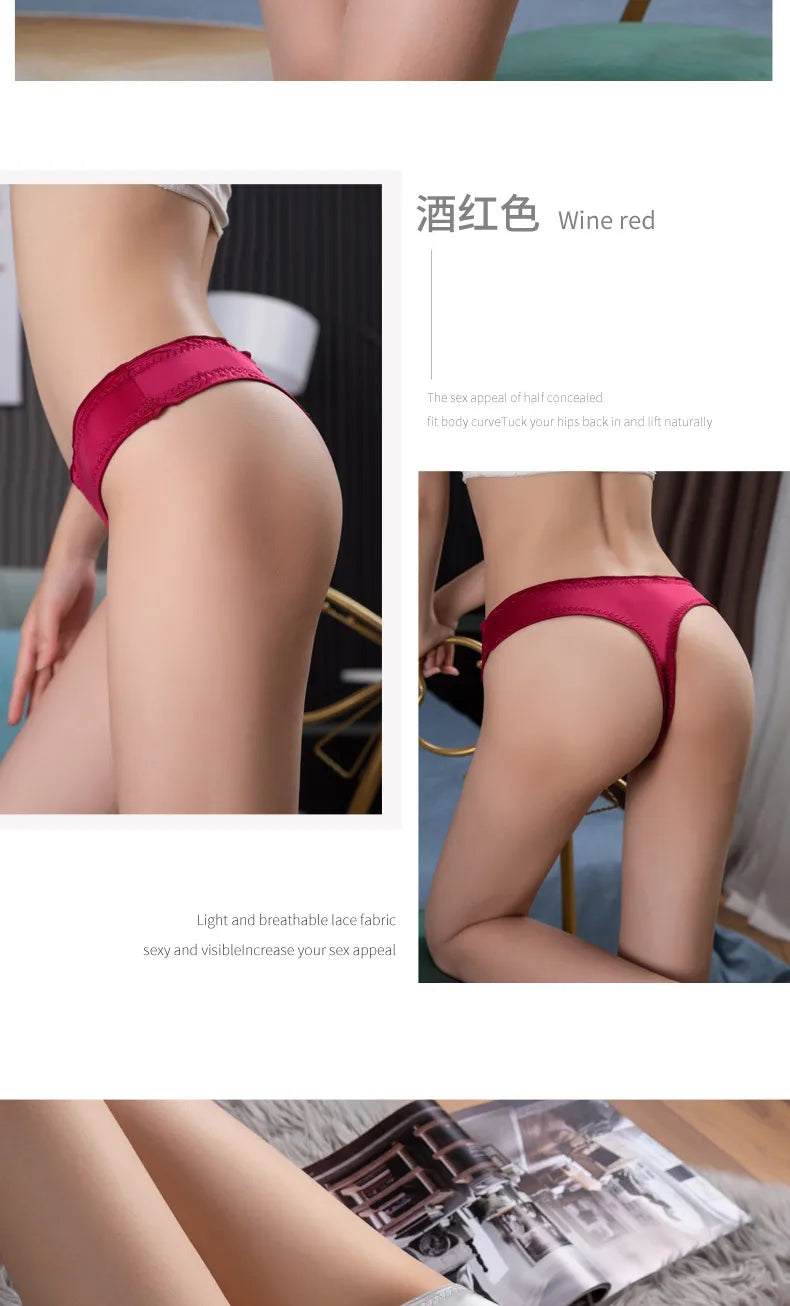 INTIMO SECRETS Women’s Ice Silk G-String – Ultra-Thin Seamless Low-Waist Thong