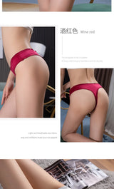 INTIMO SECRETS Women’s Ice Silk G-String – Ultra-Thin Seamless Low-Waist Thong