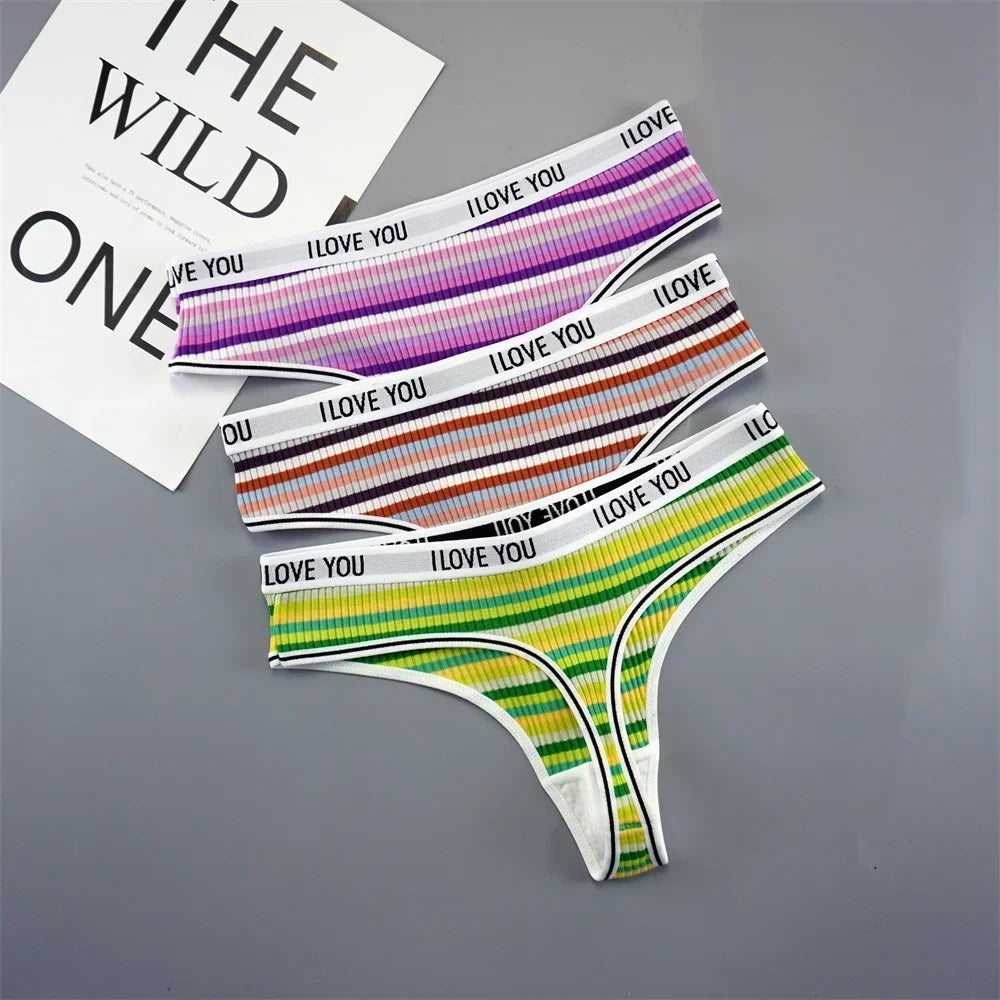 INTIMO SECRETS 3PCS Cotton Thongs – Soft Low-Rise G-String Underwear for Women