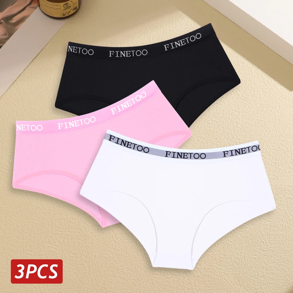 INTIMO SECRETS 3PCS Women’s Cotton Seamless Briefs – Plus Size Low-Waist Panties (S-XXL)