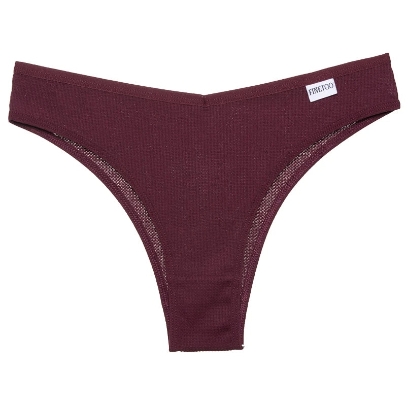 3PCS/Set Brazilian Underwear Women Panties Waffle Cotton Panties FINETOO Female Underwear Briefs Intimates Women Lingerie S-XL