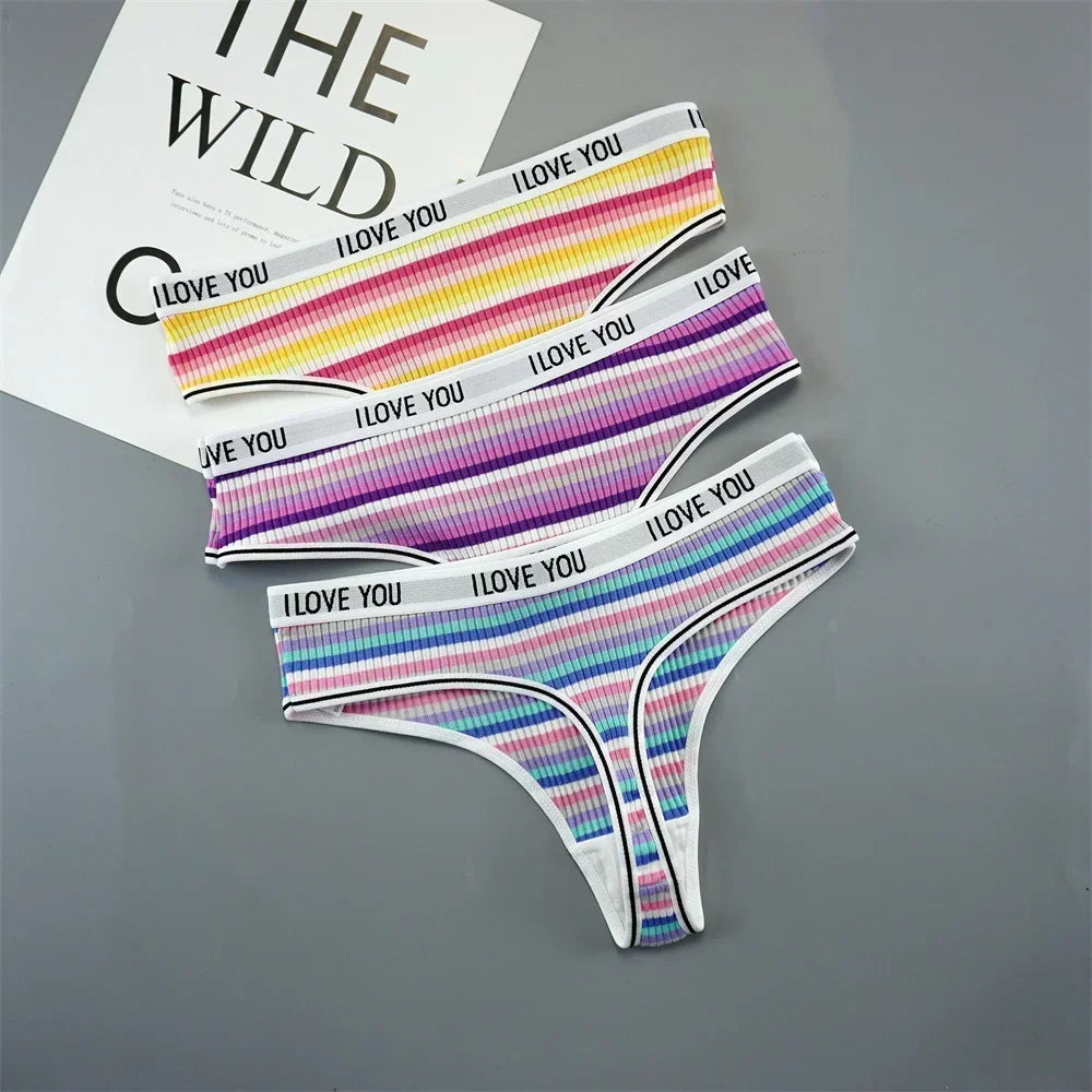 INTIMO SECRETS 3PCS Cotton Thongs – Soft Low-Rise G-String Underwear for Women