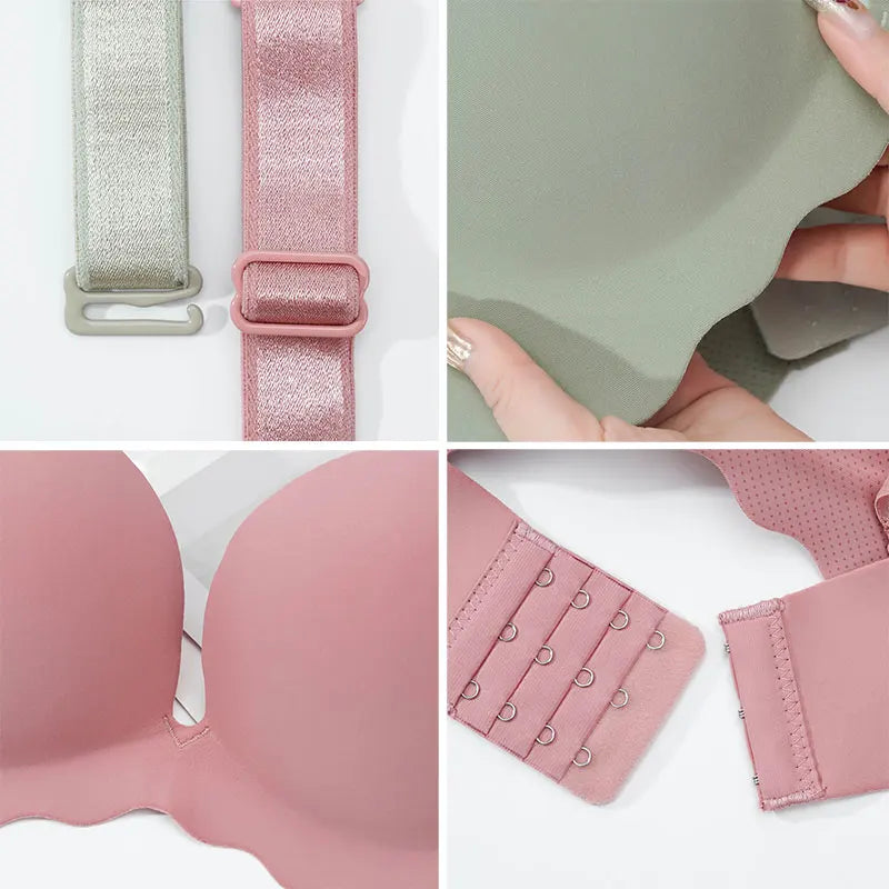 INTIMO SECRETS Women’s Seamless Push-Up Bra – Wireless Breathable Lingerie
