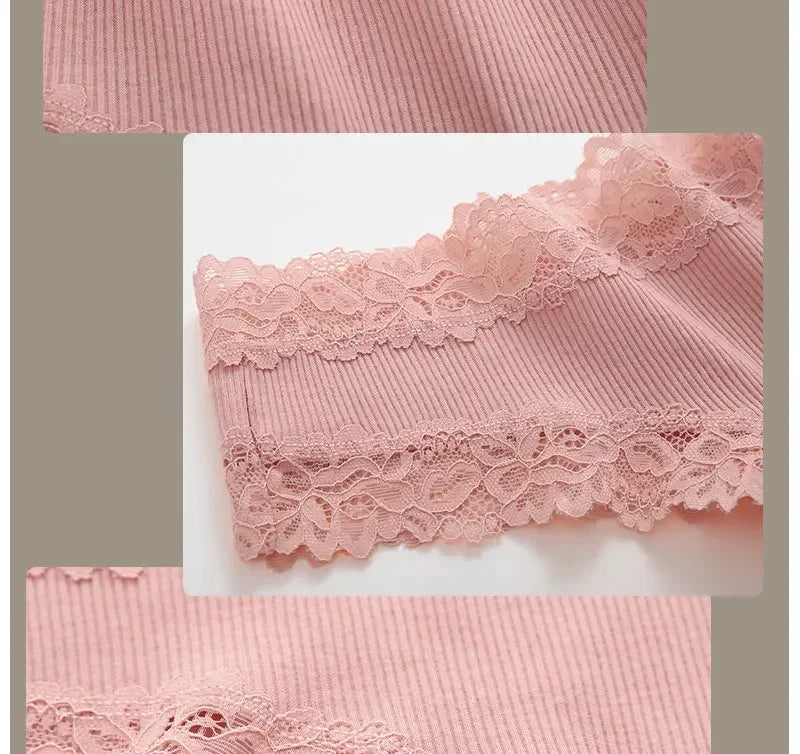 INTIMO SECRETS Women’s Low-Waist Seamless Lace Cotton Panties – Breathable Bikini Underwear