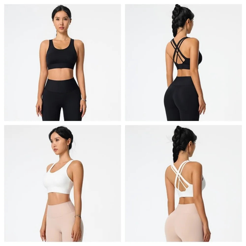 INTIMO SECRETS Women’s Seamless Sports Bra – Fixed Cup, Sweat-Absorbing Workout Top