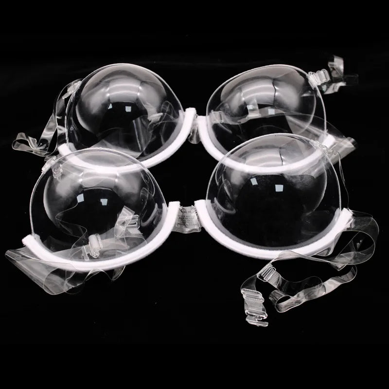 INTIMO SECRETS Women’s Transparent Push-Up Bra – Backless Invisible Bralette with Clear Straps