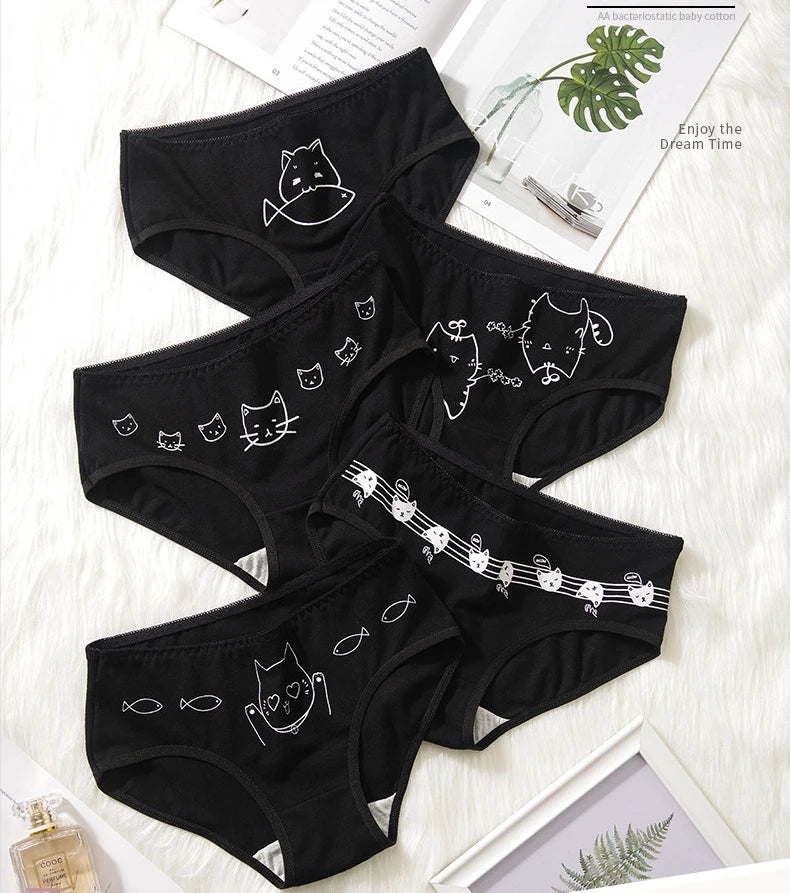 INTIMO SECRETS 3PCS Cartoon Print Cotton Panties – Plus Size Women’s Lingerie