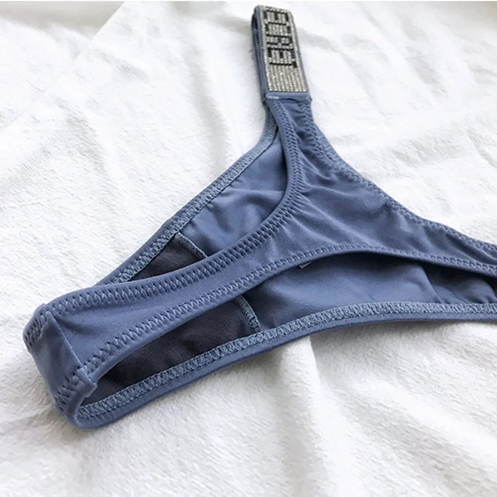INTIMO SECRETS Women’s Sexy Rhinestone Low-Waist Thong Panties
