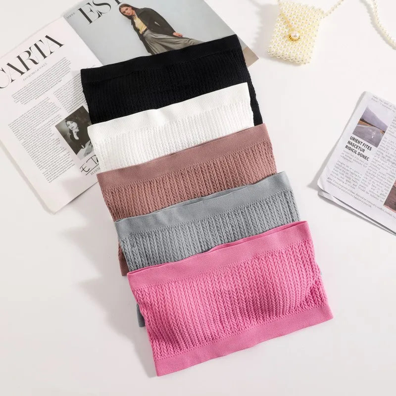 M-XL Seamless Tube Tops Women Strapless Crop Top Female Bandeau Bra Ribbed Sports Underwear Invisible Intimates Summer Bra