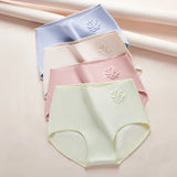 4Pcs High Waist Women Panties Body Shaper Underwear Cotton Sexy Ladies Briefs Slim Panty Breathable Solid Color Ladies Lingerie