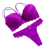 INTIMO SECRETS 2024 Floral Lace Push-Up Bra & Panties Set for Women