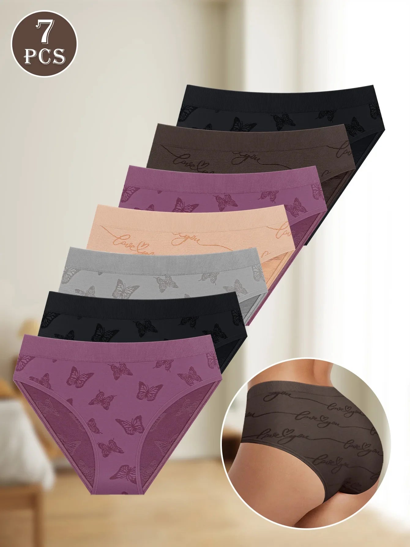 INTIMO SECRETS Women’s Butterfly-Shaped Soft Triangle Panties – Plus Size