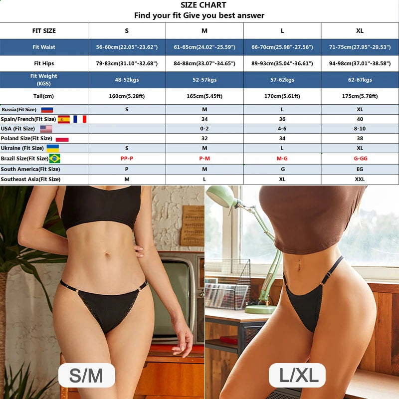 INTIMO SECRETS 4PCS Cotton Lace G-String – Low-Rise Thongs for Women