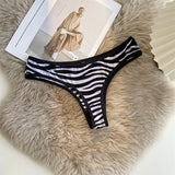 INTIMO SECRETS Women’s Leopard-Print Thong – Low-Waist Ice Silk Seamless G-String Panties