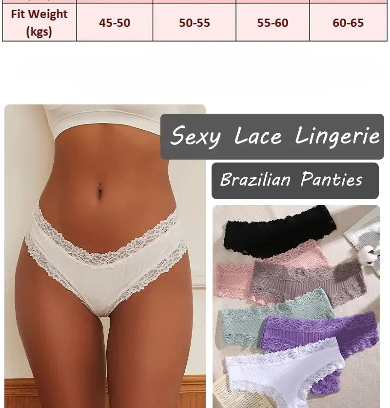 INTIMO SECRETS Women’s Low-Waist Seamless Lace Cotton Panties – Breathable Bikini Underwear