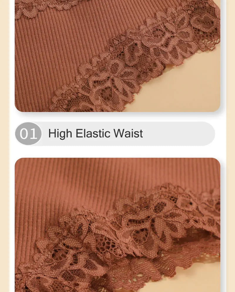 INTIMO SECRETS 3PCS Lace Cotton Thongs – Sexy Low-Rise Seamless G-String Underwear for Women S-XL