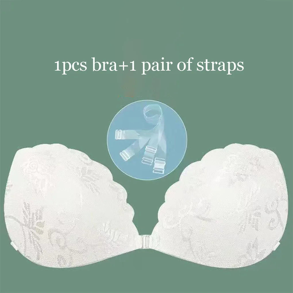 Adhesive Push Up Bra with Invisible Straps for Backless Outfits Silicone Nipple Bra Reusable Strapless Nipple Tape