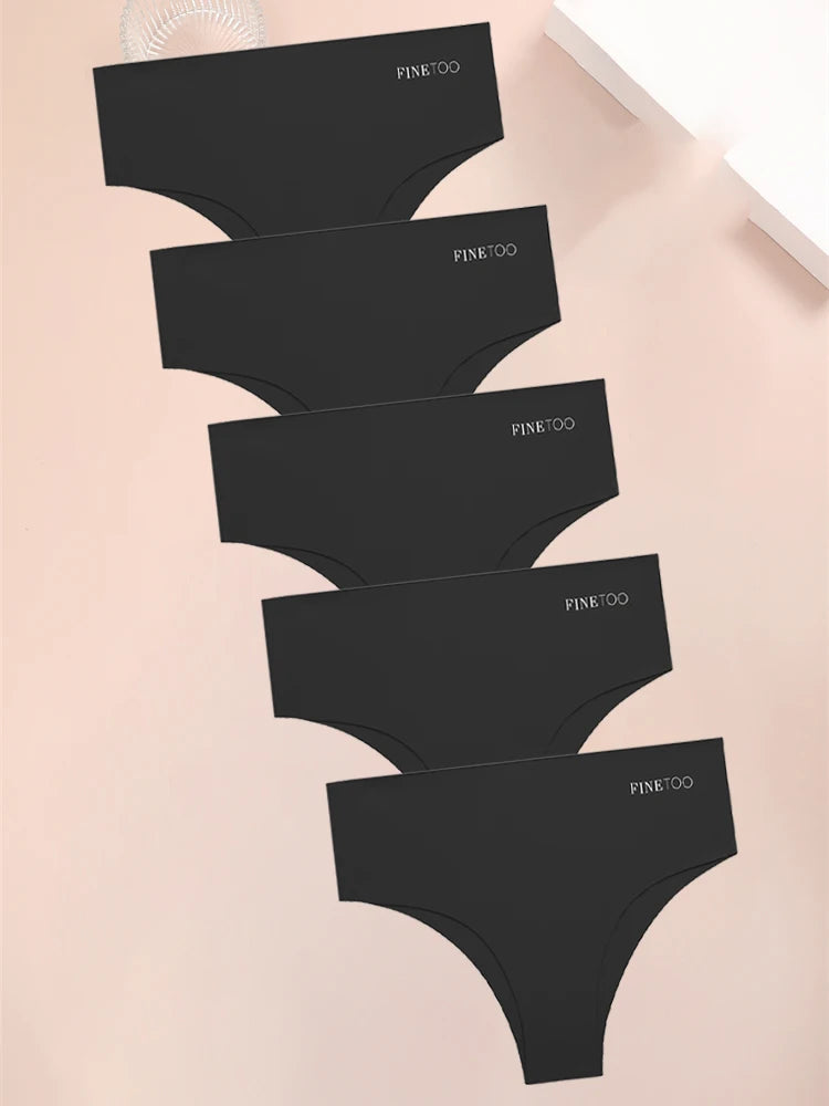 FINETOO 5PCS Women Seamless Plus Size Underwear Sexy High Waist Briefs Female Stretch Comfortable Traceless Lingerie XL-XXXXXL