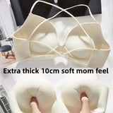 INTIMO SECRETS Women’s Thick Push-Up Bra – AA Cup, Wireless, Cross Strap, Seamless T-Shirt Bra