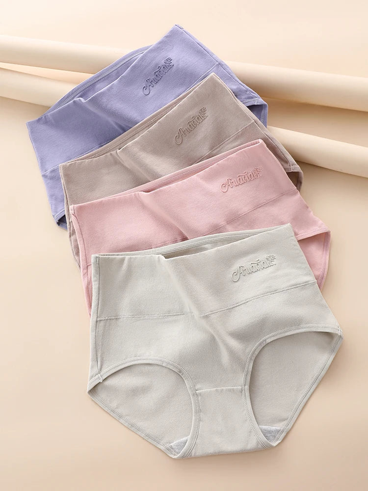INTIMO SECRETS 4PCS High Waist Cotton Panties – Plus Size Women’s Lingerie