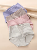 INTIMO SECRETS 4PCS High Waist Cotton Panties – Plus Size Women’s Lingerie