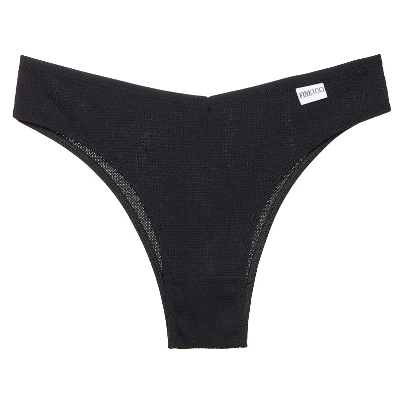 3PCS/Set Brazilian Underwear Women Panties Waffle Cotton Panties FINETOO Female Underwear Briefs Intimates Women Lingerie S-XL