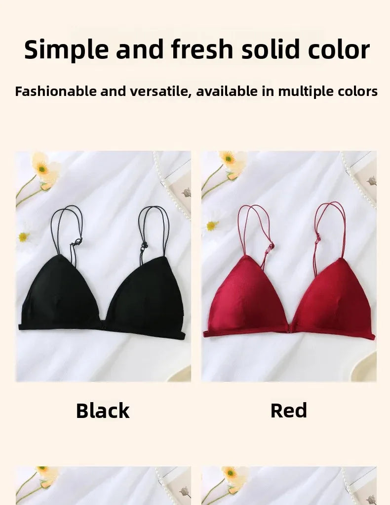 Summer Hit Low Cut Backless Pure Cotton Wrap Chest Bra Women's Sexy Interest Triangle Cup Strapless Underwear Intimate Apparel