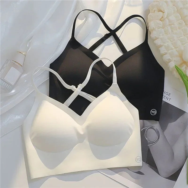 Invisible Push Up Bra Backless Sexy Women Bras Low Cut Plunge Brassiere Open Back Wedding Underwear Seamless Lingerie
