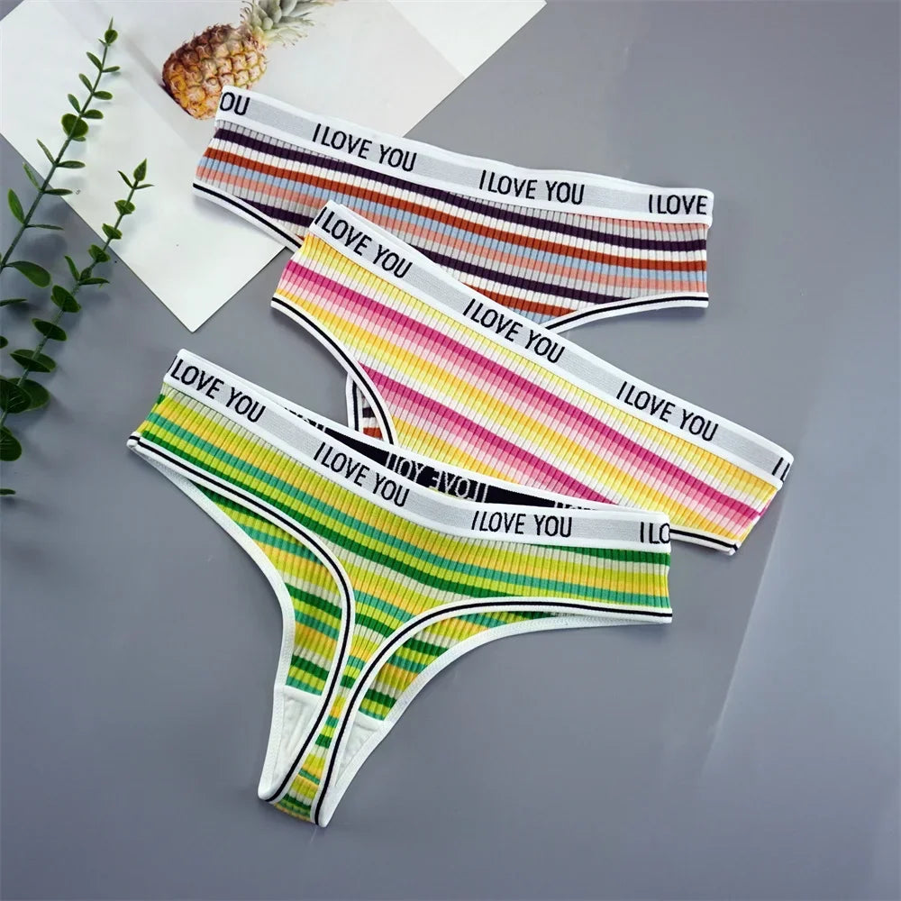 INTIMO SECRETS 3PCS Cotton Thongs – Soft Low-Rise G-String Underwear for Women
