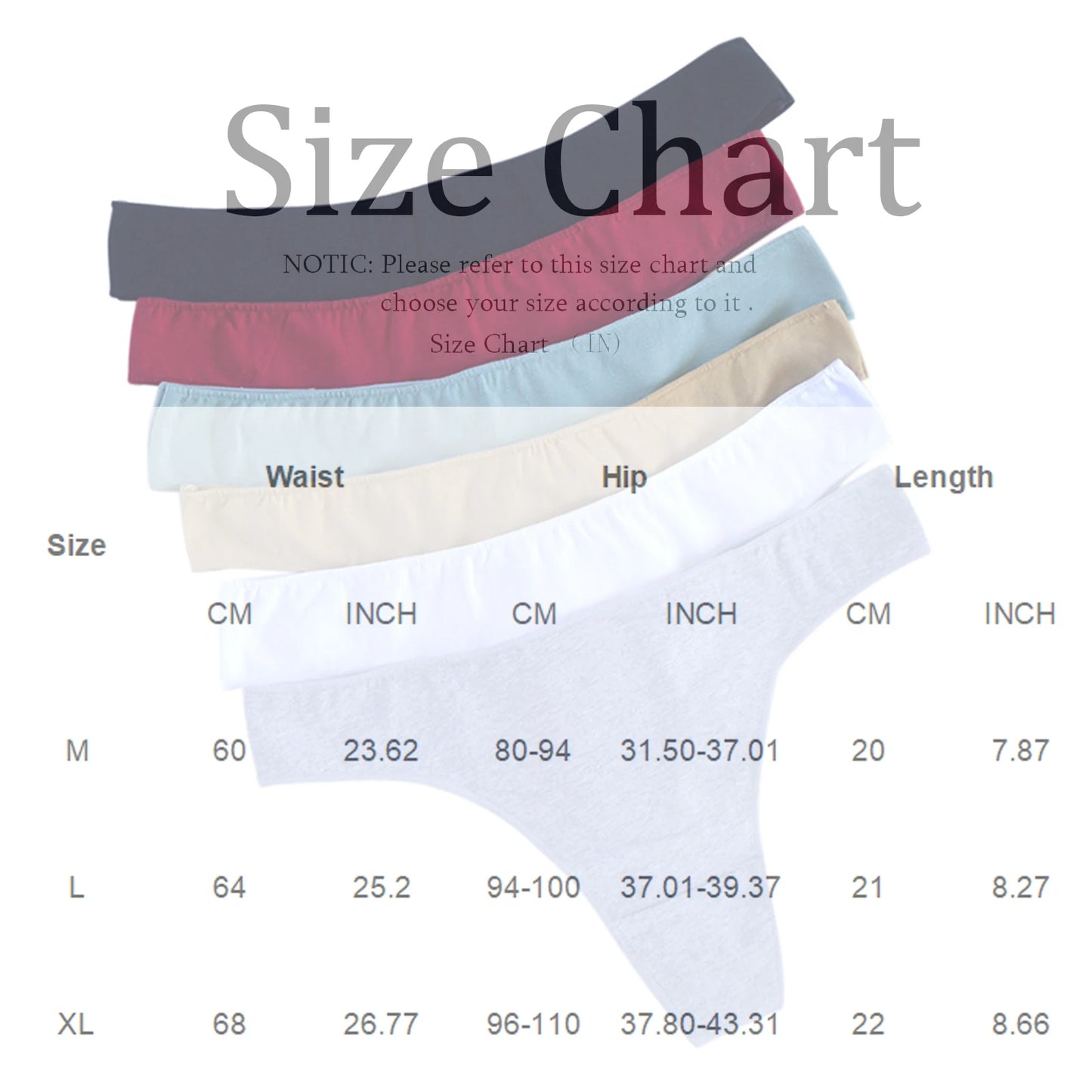 INTIMO SECRETS Plus Size Mid-Waist Thong Panties