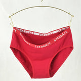 3PCS Women's Cotton Underwear High Elastic Letter Waistband Briefs Solid Color Fashionable Sports Soft Underwear