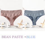 2PCS/Set Seamless G-String Panties Women Thongs Sexy Panty Lingerie Solid Color Female High Waist Thongs Women's Underwear