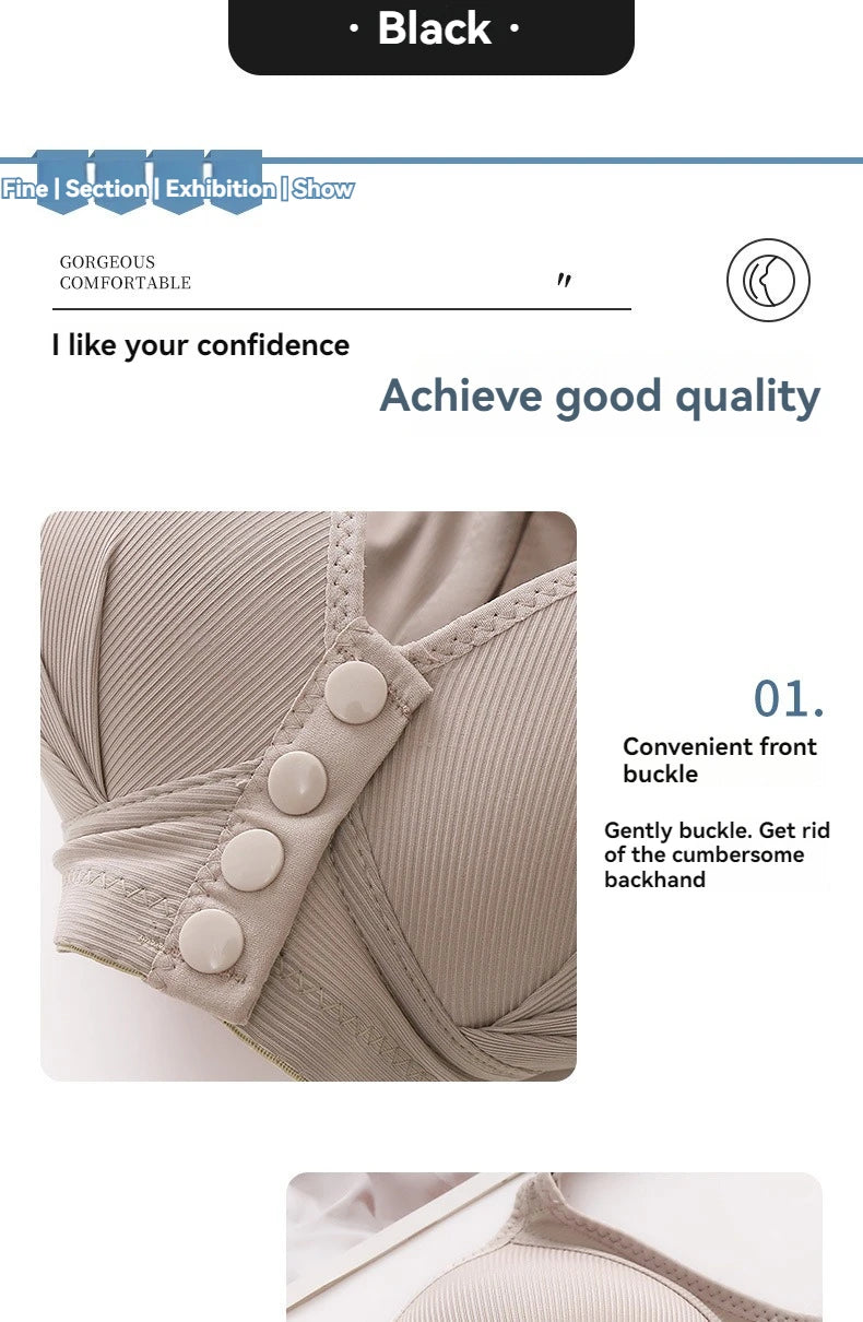 INTIMO SECRETS Plus Size Front Buckle Push-Up Bra – Adjustable & Comfortable