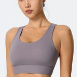 INTIMO SECRETS Women’s Seamless Sports Bra – Fixed Cup, Sweat-Absorbing Workout Top