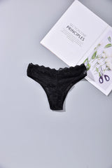 INTIMO SECRETS Women’s Low-Waist Hollow Lace Embroidered Panties – Summer Breathable