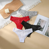 INTIMO SECRETS Women’s Low-Waist Hollow Lace Embroidered Panties – Summer Breathable