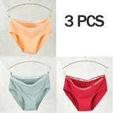 3PCS Women's Cotton Underwear High Elastic Letter Waistband Briefs Solid Color Fashionable Sports Soft Underwear