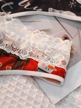 INTIMO SECRETS Sexy Christmas Print G-String – Festive Lace Thong & Breathable Soft Holiday Lingerie