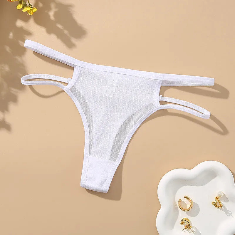 INTIMO SECRETS Transparent Hollow-Out G-String – Traceless Sexy Thong with Cotton Crotch