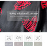 Valentine's Day Red Lip Print Satin Slip Nightdress V Neck Backless Mini Sleep Dress Women's Sleepwear Dresses