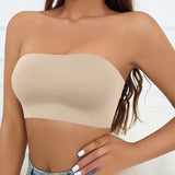 Women's Sexy Seamless Strapless Tube Top Bra, Women's Full Cup Ultra-thin Silicone Anti Slip Bra, Off Shoulder Dress Bra