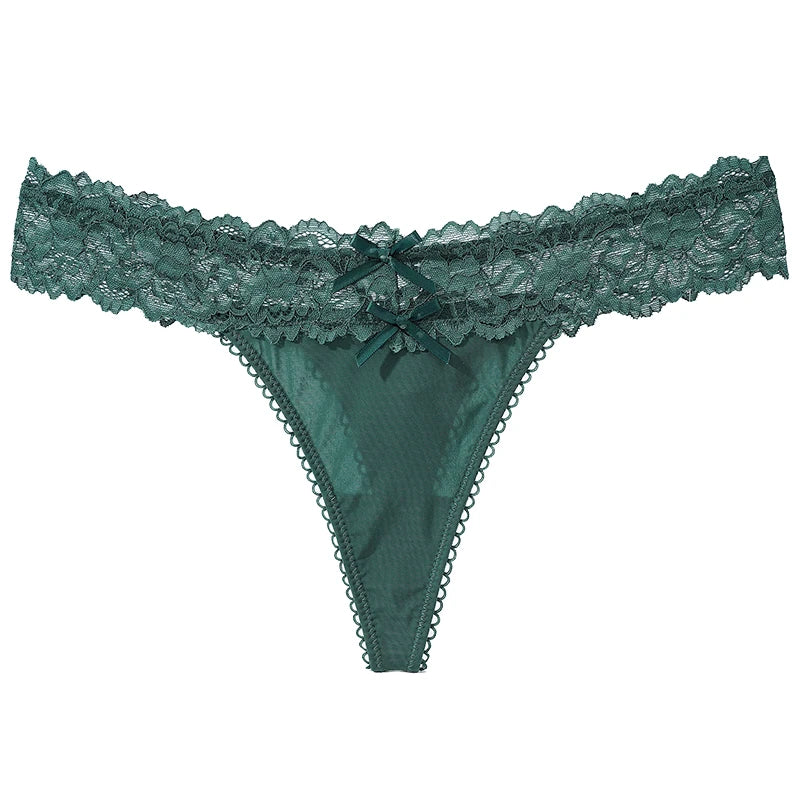 INTIMO SECRETS Lace Thong – Sexy Low-Waist G-String Panties for Women