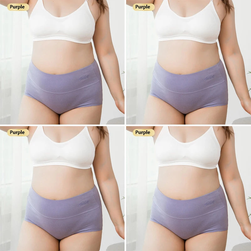 4Pcs High Waist Cotton Panties Women Underwear Body Shaper Soft Ladies Briefs Plus Size Sexy Panty Female Breathable Lingerie