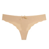 INTIMO SECRETS Women’s Sexy Thong – Seamless Invisible G-String, Ruffle T-Back Underwear