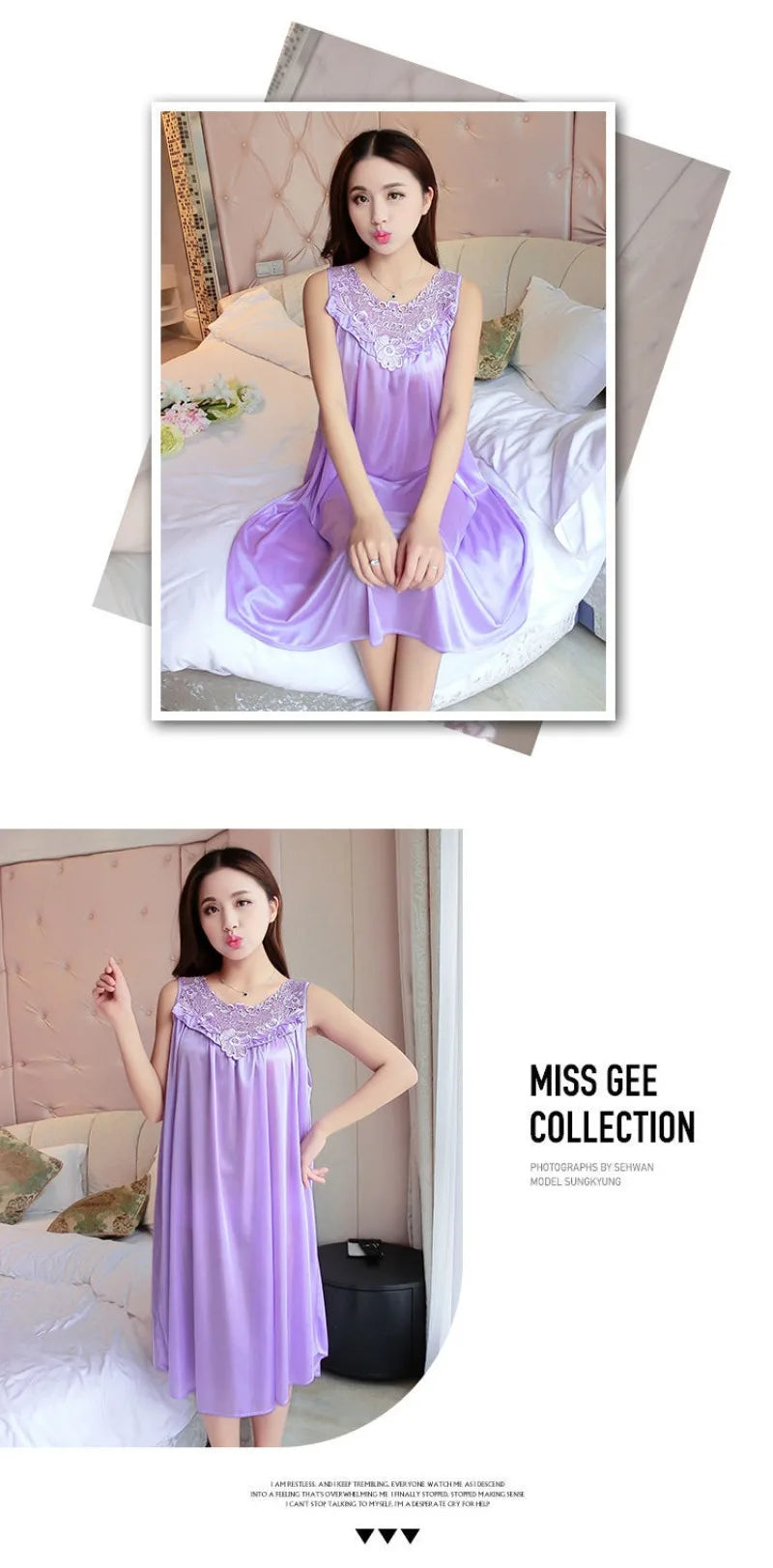 Summer Imitation Silk Nightgowns Women 2025 Sexy Sleepwear Nightwear Female  Spaghetti Strap Underwear Lace Breathable Homewear