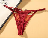 INTIMO SECRETS Women’s Sexy Embroidery Low-Rise Japanese Thong Panties