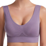 INTIMO SECRETS Women’s Seamless Wireless Yoga Bra – Breathable Push-Up Sports Vest