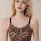 INTIMO SECRETS Leopard Print Wireless Minimizer Bra – Anti-Sag, Large Bust Support