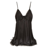 1PC Women's Sexy Sleep Suspenders V-neck Solid Color Comfortable Fashion Nightdress Sleepshirts Underwear Clothing