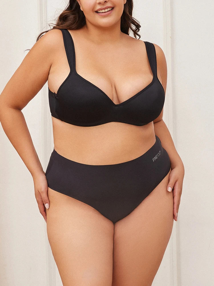 FINETOO 5PCS Women Seamless Plus Size Underwear Sexy High Waist Briefs Female Stretch Comfortable Traceless Lingerie XL-XXXXXL